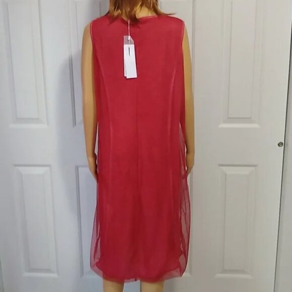 Fred Sabatier Dress Raspberry Red Flowing Shift Size 14 NWT - Picture 5 of 9